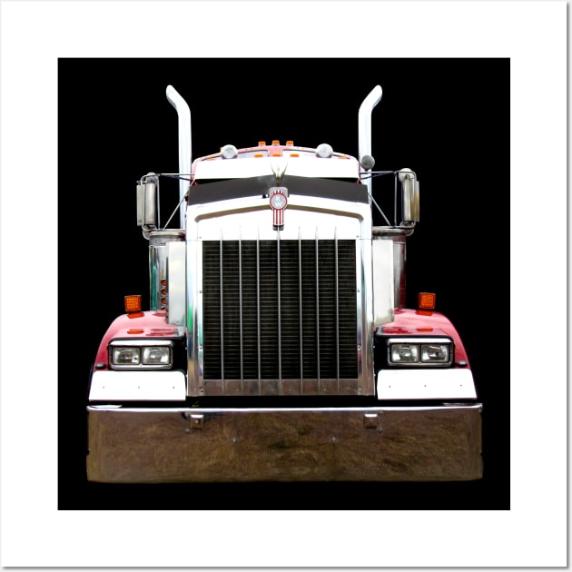 Kenworth 1990s classic truck high contrast Wall Art by soitwouldseem